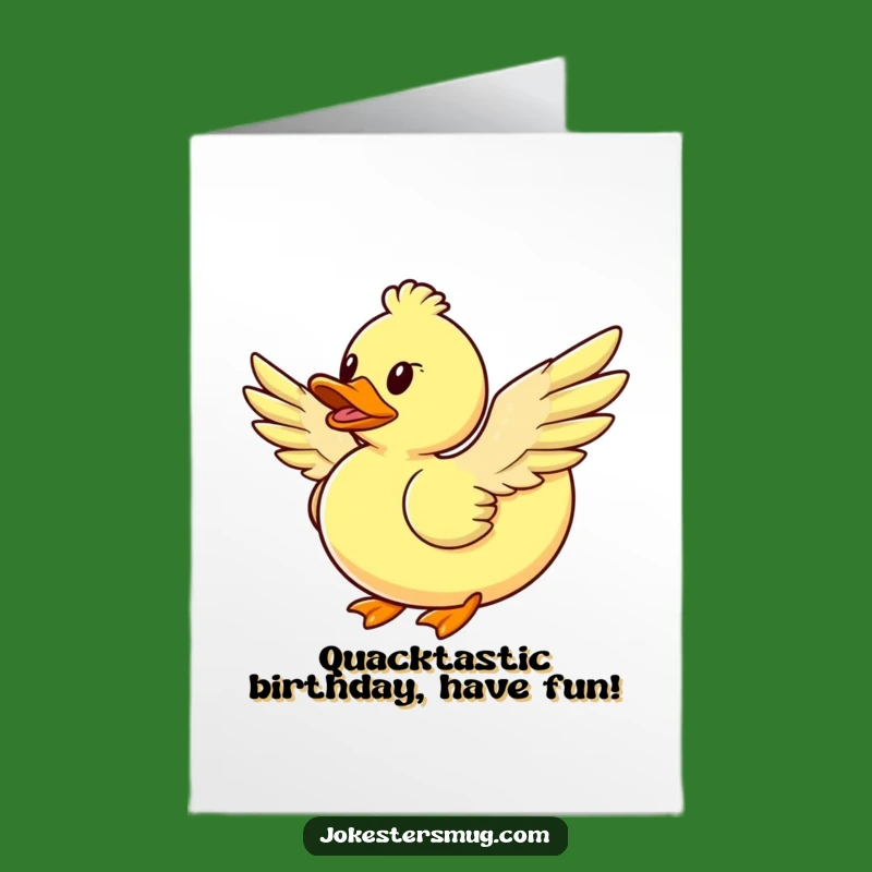Free Printable Birthday Card: Flying Duck's Hilarious Attempt for a Quacking Good Time