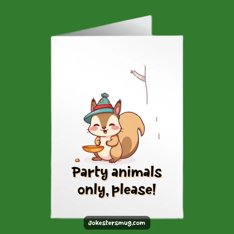 Free Printable Squirrel Birthday Card: Funny Bird Feeder Hat for a Downloadable Gift