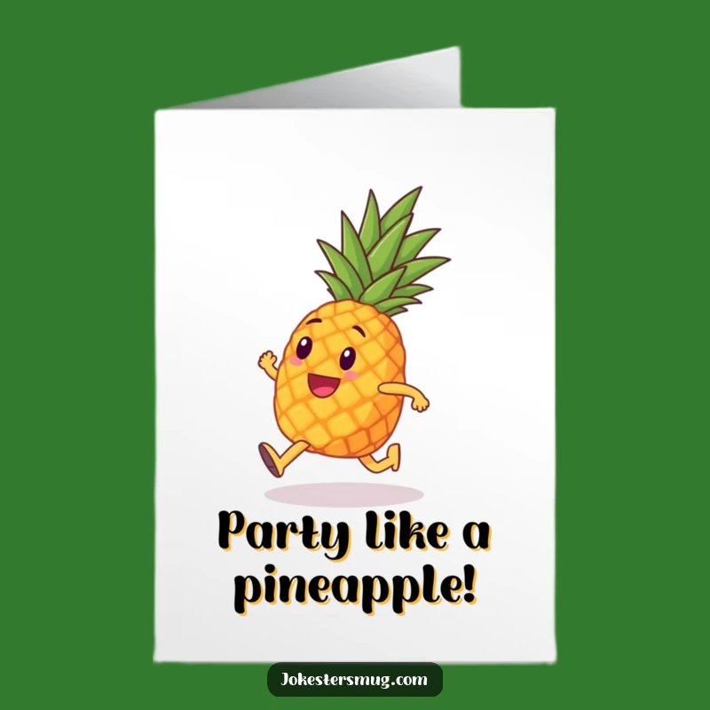 Free Printable Birthday Card: Marathon Pineapple Funny Runner Downloadable Gift for Endurance