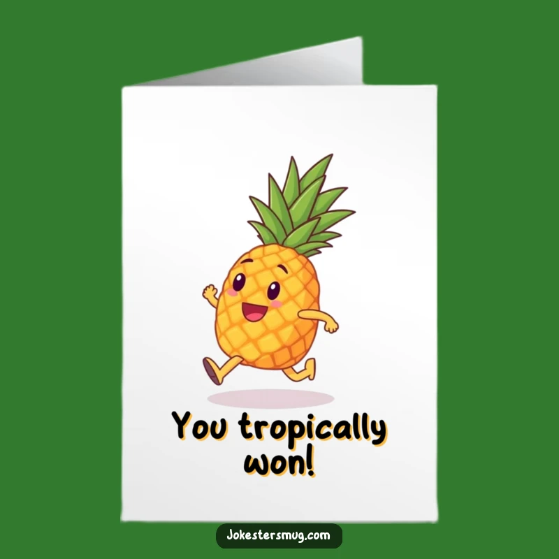 Free Printable Congrats Card: Marathon Pineapple's Finish Line Funny Downloadable Achievement Gift
