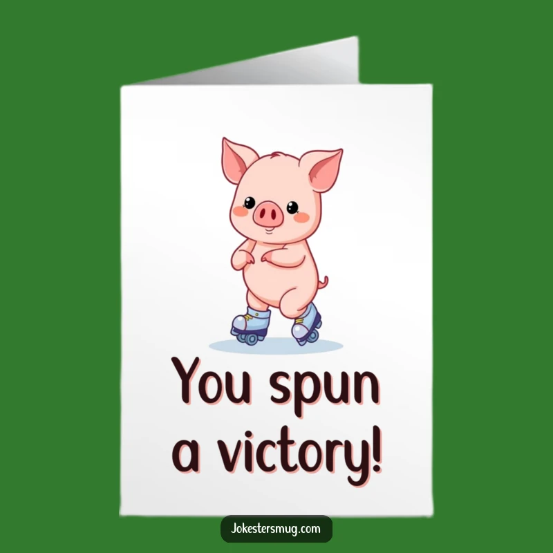 Free Printable Congrats Card: Pig's Figure Eight Attempt - Hilarious Downloadable Cheers