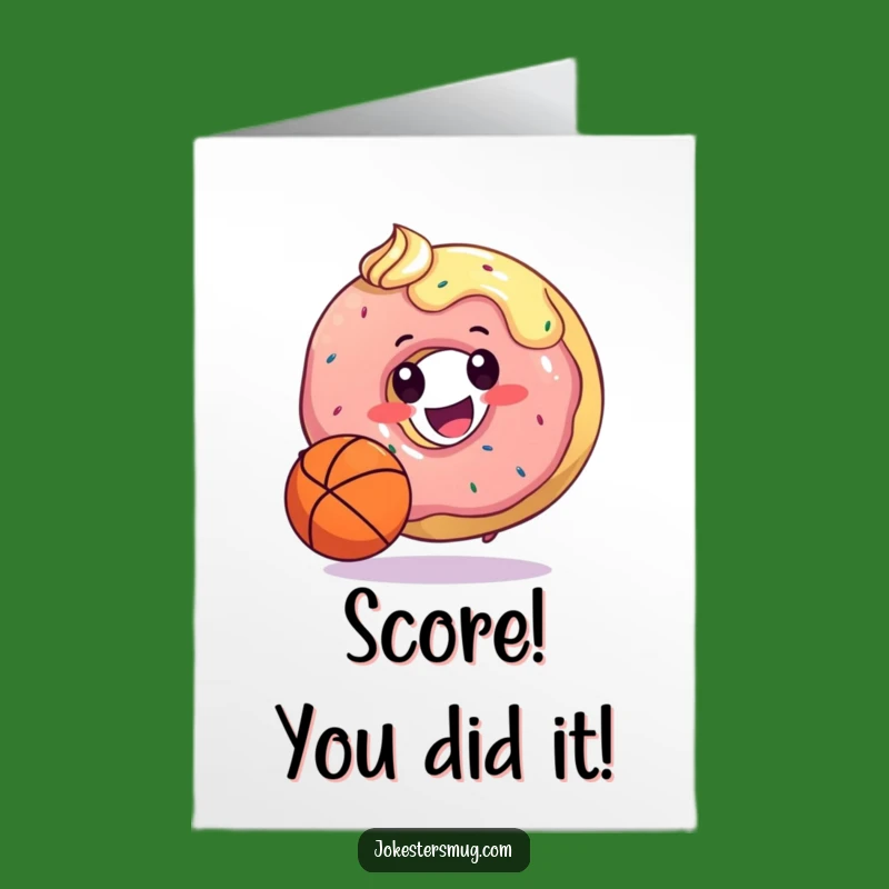 Free Printable Congrats Card: Donut Baller's Sweet Victory Funny Downloadable Celebration Gift