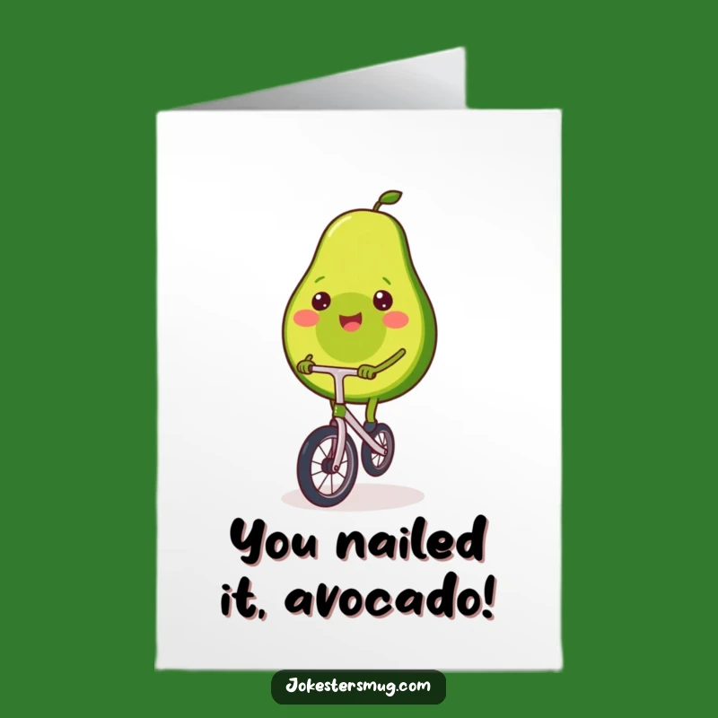 Funny Avocado Congratulations Card Free Printable: Balanced Success Downloadable Gift