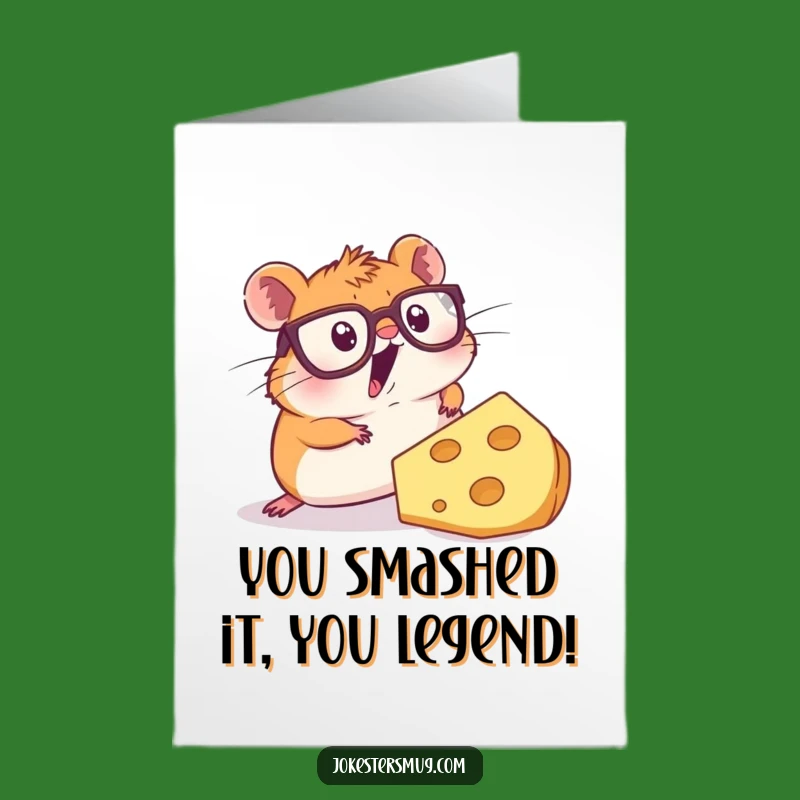 Funny Hamster Congratulations Card Free Printable: Cheesy Win Downloadable Gift