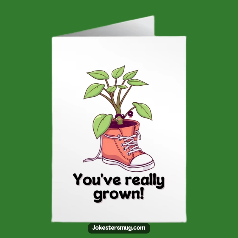 Free Printable Plant Congrats Card: Funny Tying Shoes for a Downloadable Gift