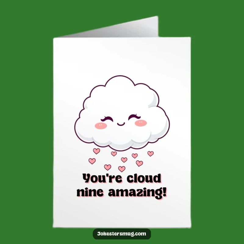 Free Printable Cloud Thank You Card: Winking Hearts for a Downloadable Gift