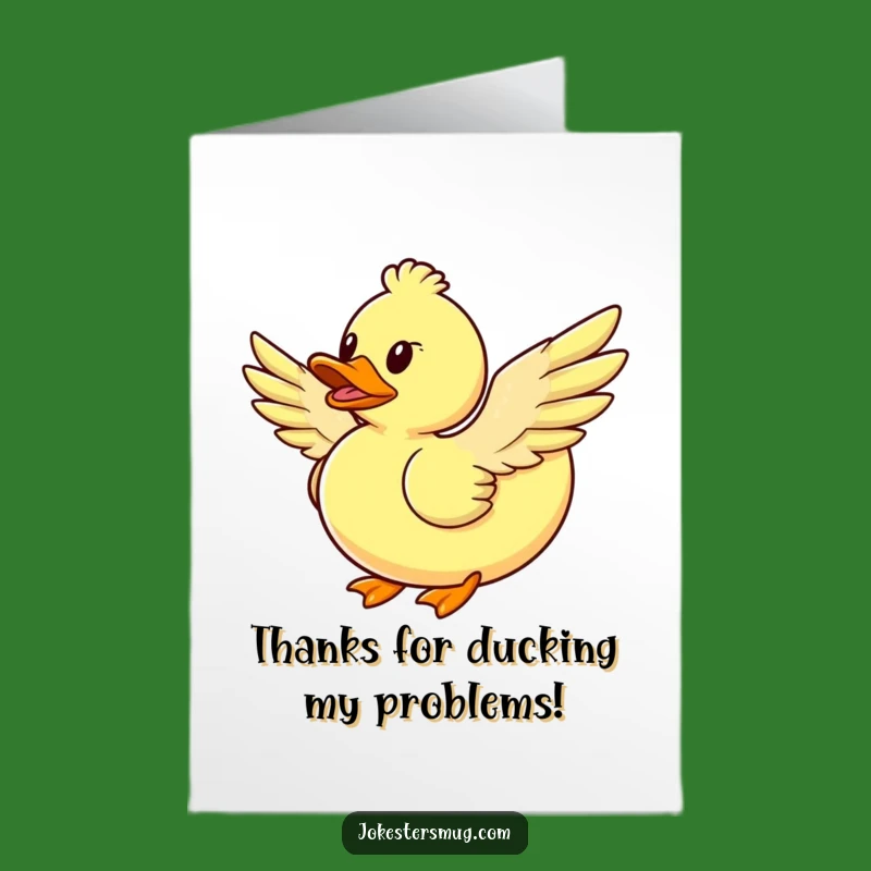 Free Printable Thank You Card: Flying Duck's Hilarious Effort for Gratitude