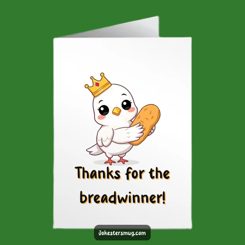 Free Printable Thank You Card: Pigeon King's Thanks, Funny Bird Downloadable Gift