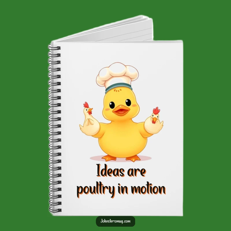 Funny Chef Duck Juggling Chickens Notebook: Jot Down Ideas with Hilarity