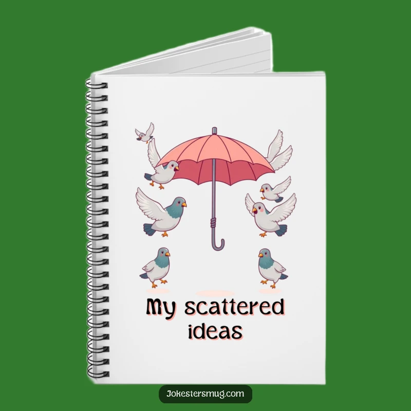 Funny Pigeon Umbrella Notebook, Flock Chaos Jotting, Hilarious Gift for Writers