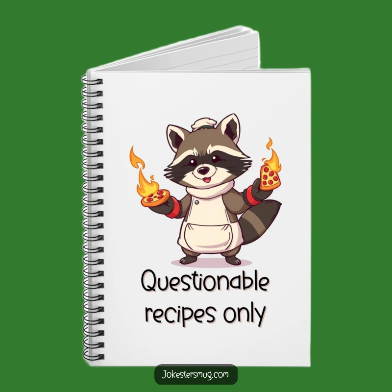 Funny Raccoon Pizza Notebook: Jot Down Recipes with this Chaotic Juggler