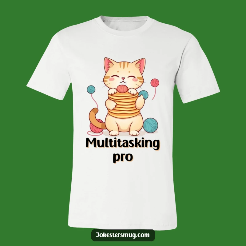Funny Cat Pancake Juggler T-Shirt: Wearable Humor for Cat and Foodie Fans