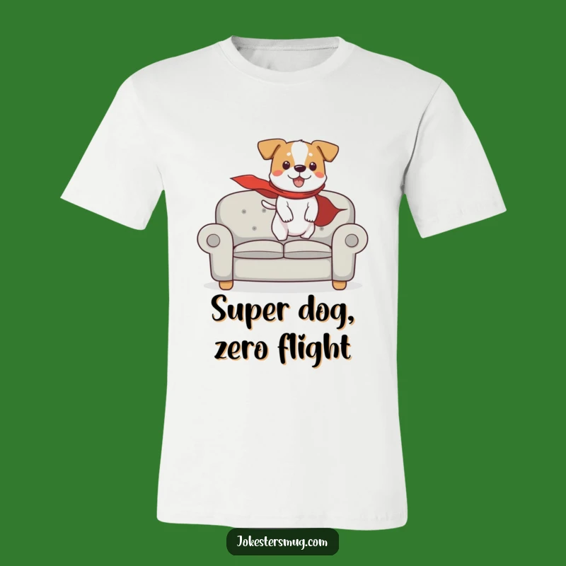 Funny Flying Dog T-Shirt: Hilarious Pet Apparel for Super Pup Fans