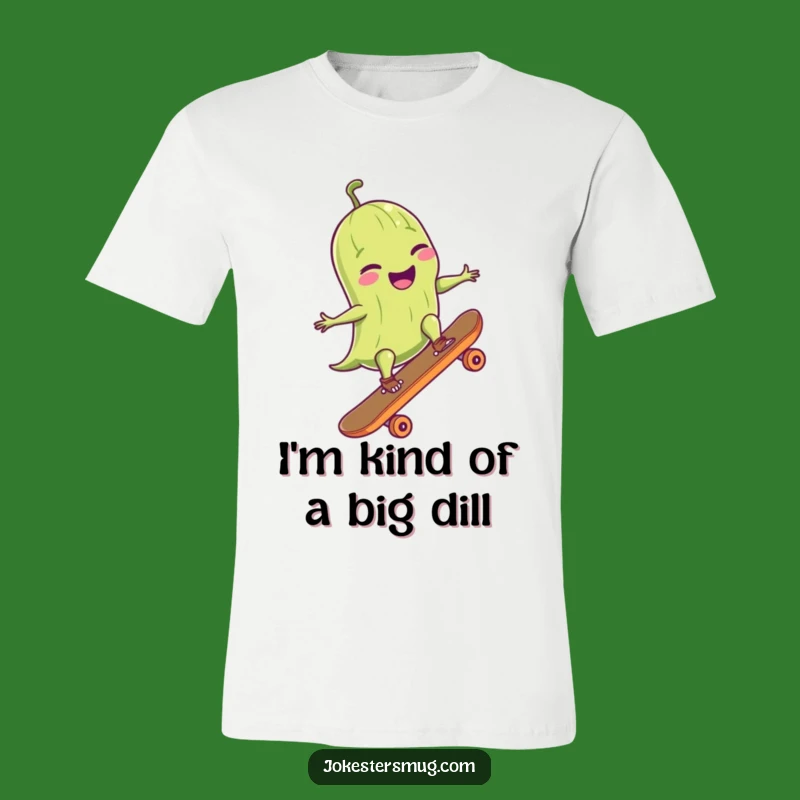 Funny Pickle Skater T-Shirt: A Giggling Pickle Riding A Board - Awesome Funny Gift!
