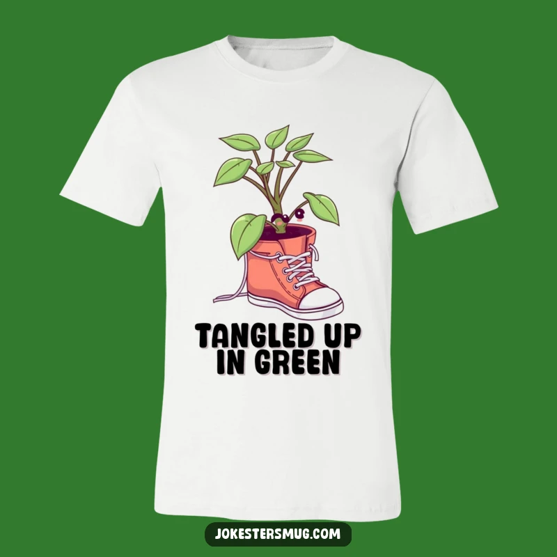 Funny Plant Shoelace T-Shirt: Comical Garden Humor Tee Gift