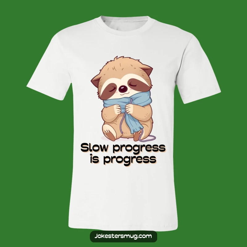 Funny Sloth Knitting T-Shirt: Sleepy Crafter's Struggle, Great Funny Gift