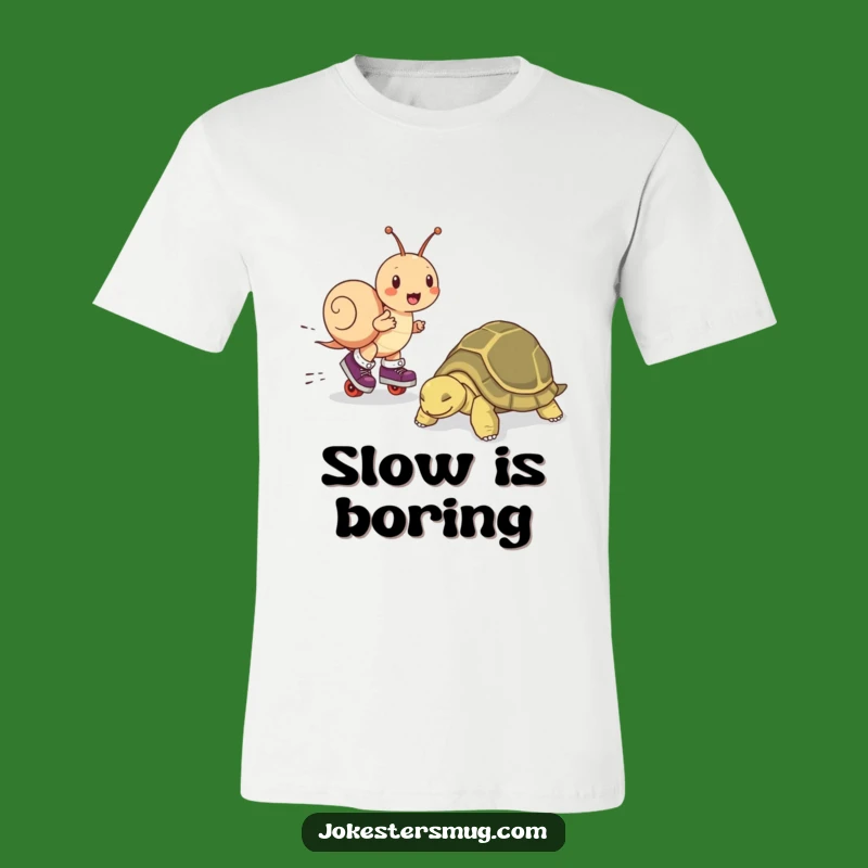 Funny Snail Skater T-Shirt - Hilarious Speed vs Nap Tee