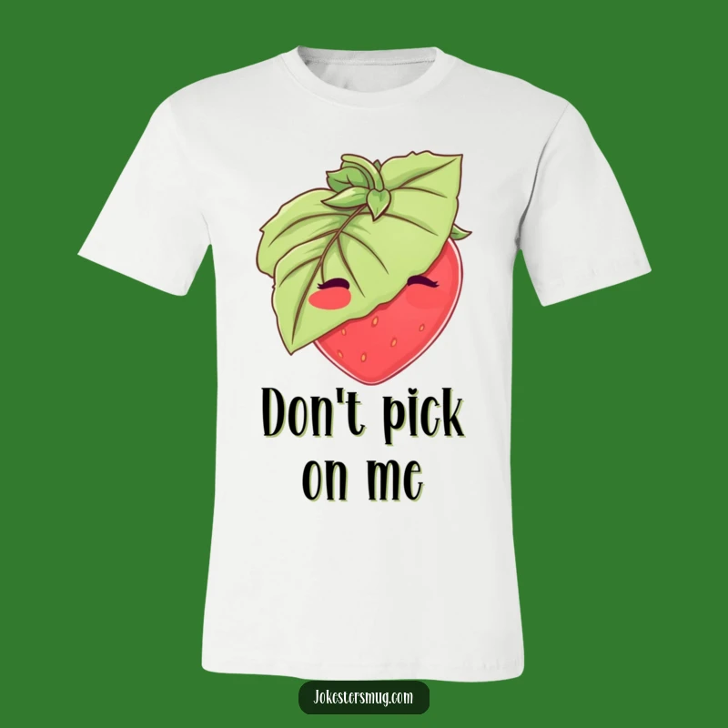 Funny Strawberry T-Shirt: Shy Hiding Design, Cute and Funny Gift