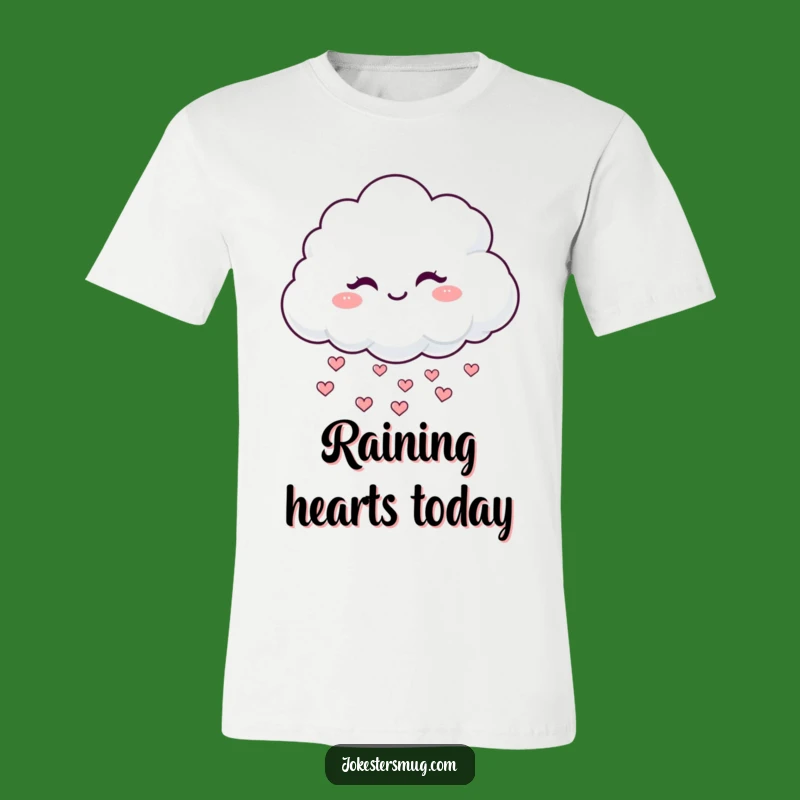 Funny Winking Cloud T-Shirt: Mischievous Heart Rain Tee Gift