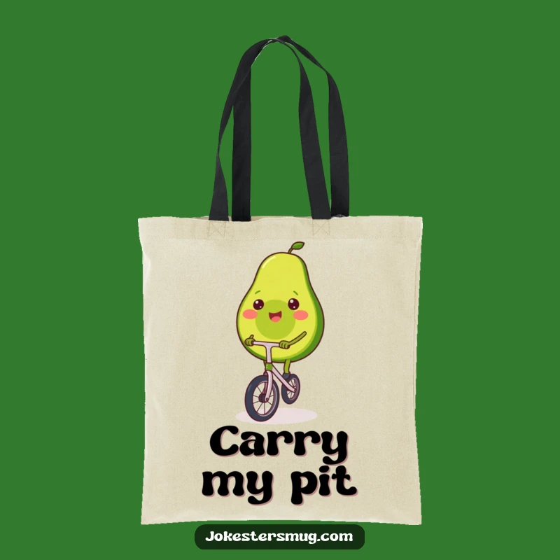 Funny Avocado Unicycle Tote Bag: Spacious & Smiling Fruit, Ideal Funny Gift