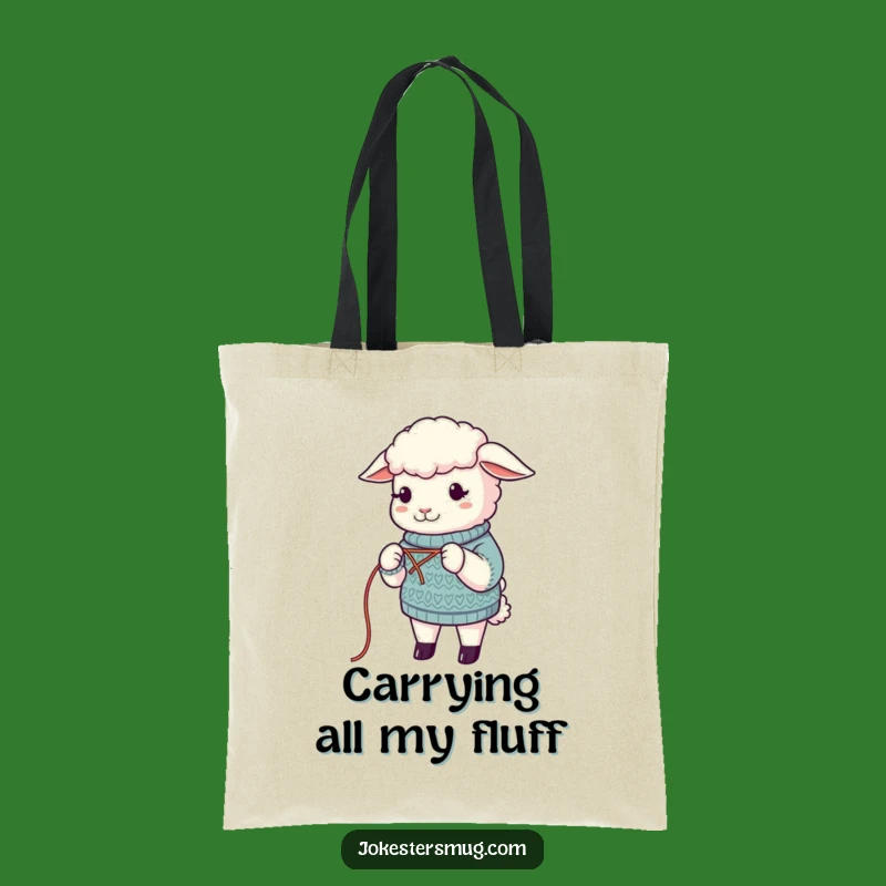 Funny Sheep Tote Bag: Woolly Knitting Humor, Ideal Shopping and Funny Gift