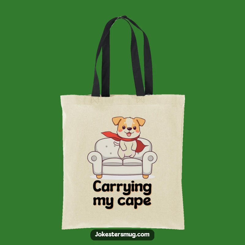 Funny Flying Dog Tote Bag: Hilarious Pet Accessory for Superhero Adventures