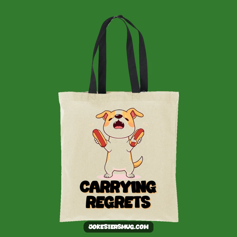 Funny Dog Juggling Tote Bag: Carry Chaos with Hot Dog Drop