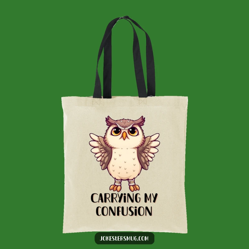 Funny Confused Owl Wing Socks Tote Bag - Carry Your Laughs, Hilarious Gift