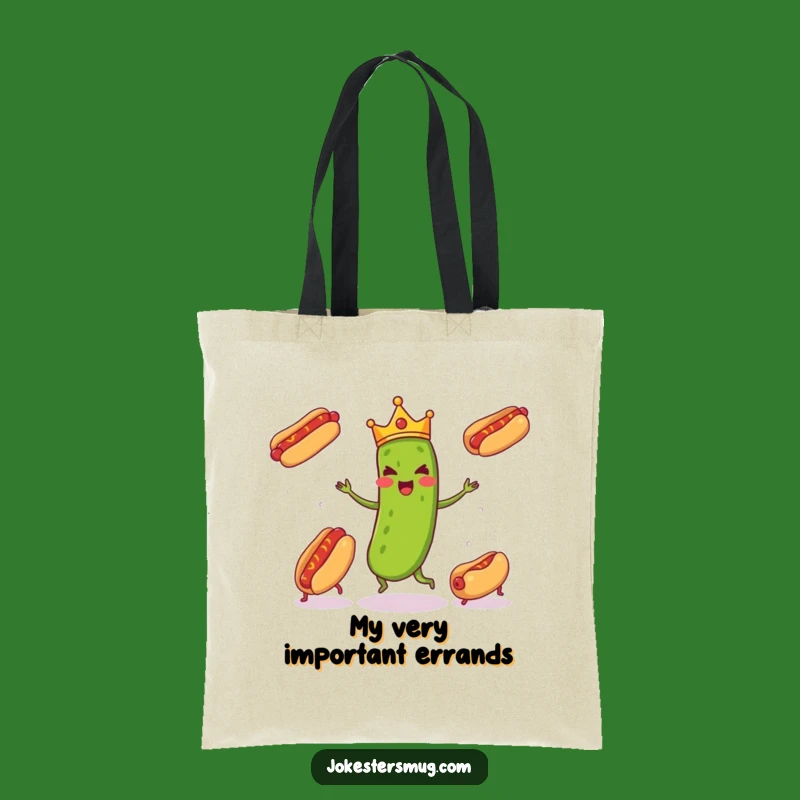 Funny Pickle Juggling Tote Bag, Royal Carry-All, Chic & Humorous Accessory